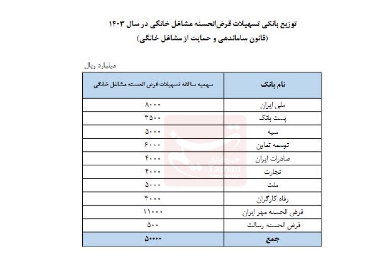 اخطار بانک مرکزی به ۱۰ بانک‌ درباره وام مشاغل خانگی